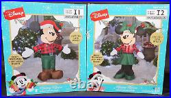 2 Pack Disney Inflatable Outdoor Woodland Mickey & Minnie Mouse LED 3.5 ft NIB