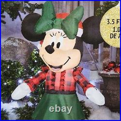 2 Pack Disney Inflatable Outdoor Woodland Mickey & Minnie Mouse LED 3.5 ft NIB