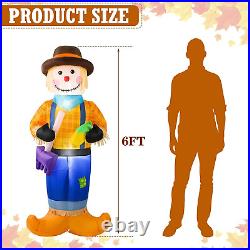2 Pcs 6 Feet Fall Thanksgiving Harvest Inflatable Scarecrow Fall Harvest Inflata