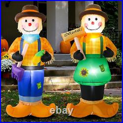 2 Pcs 6 Feet Fall Thanksgiving Harvest Inflatable Scarecrow Fall Harvest Inflata