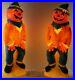 2 Rare Vintage Empire 34 Scarecrow Pumpkin Head Halloween Blow Mold Set Yard