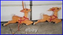 2 Reindeer VTG Empire Blow Mold Christmas Holiday Yard Decor Buck Doe Set Deer