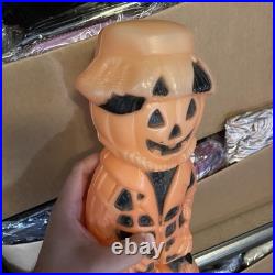 (2) SCARECROW PUMPKIN BLOW MOLD JACK-O-LANTERN 13.5 TALL Halloween Light Up