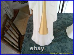 2 Tpi Angels W / Trumpets Christmas Blow Molds (both Working)