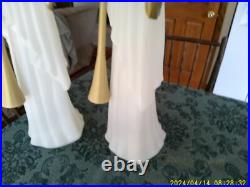 2 Tpi Angels W / Trumpets Christmas Blow Molds (both Working)