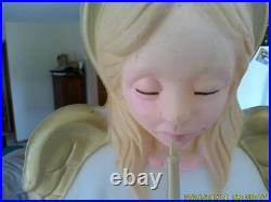 2 Tpi Angels W / Trumpets Christmas Blow Molds (both Working)