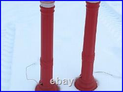 (2) Vintage 1969 Empire Christmas Lamp Post Candle Lighted Blow Molds 39 Tall