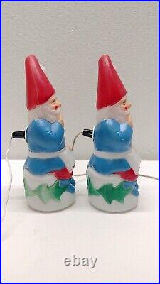 2 Vintage 1978 Empire Elf Gnomes Christmas Blow Molds! Works