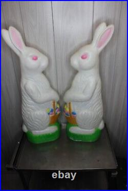 2-Vintage 1993 31 Union Don Featherstone Easter Rabbit / Bunny Blow Mold