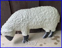 2 Vintage Black Sheep White Sheep Blow Mold Yard Decor Non Light