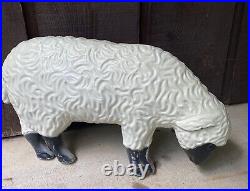 2 Vintage Black Sheep White Sheep Blow Mold Yard Decor Non Light