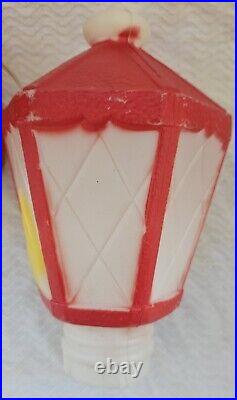 2 Vintage Empire Blow Mold Light Up Christmas Lantern Flame Lamp Post Candle 39
