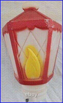 2 Vintage Empire Blow Mold Light Up Christmas Lantern Flame Lamp Post Candle 39