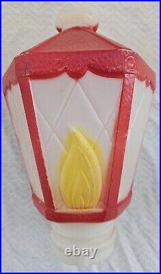 2 Vintage Empire Blow Mold Light Up Christmas Lantern Flame Lamp Post Candle 39