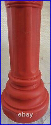 2 Vintage Empire Blow Mold Light Up Christmas Lantern Flame Lamp Post Candle 39