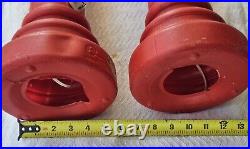 2 Vintage Empire Blow Mold Light Up Christmas Lantern Flame Lamp Post Candle 39