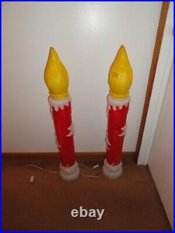 2 Vintage Noel Candle Blow Molds 38 Lighted Christmas Decor Empire 1995