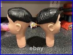 2 Vtg 1950's BECO Christmas Blow Mold Yard Light 9 HEAD ONLY Caroler Choir BOYS