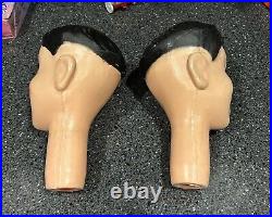 2 Vtg 1950's BECO Christmas Blow Mold Yard Light 9 HEAD ONLY Caroler Choir BOYS