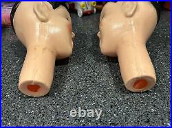 2 Vtg 1950's BECO Christmas Blow Mold Yard Light 9 HEAD ONLY Caroler Choir BOYS