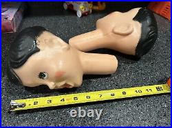 2 Vtg 1950's BECO Christmas Blow Mold Yard Light 9 HEAD ONLY Caroler Choir BOYS