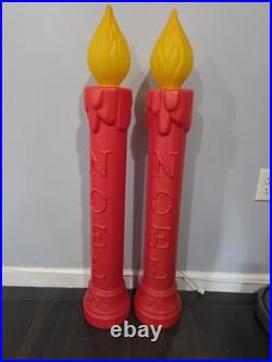 2 Vtg Blow Mold 38 Christmas Noel Candles Xmas Decorations No Chips/Cracks