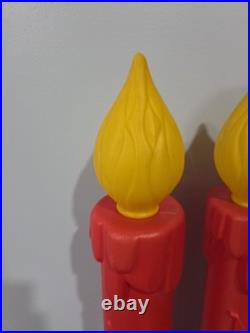 2 Vtg Blow Mold 38 Christmas Noel Candles Xmas Decorations No Chips/Cracks