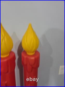 2 Vtg Blow Mold 38 Christmas Noel Candles Xmas Decorations No Chips/Cracks