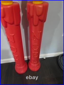 2 Vtg Blow Mold 38 Christmas Noel Candles Xmas Decorations No Chips/Cracks