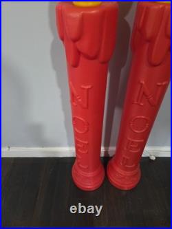 2 Vtg Blow Mold 38 Christmas Noel Candles Xmas Decorations No Chips/Cracks