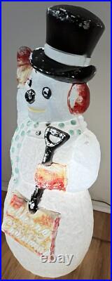 30 Vintage Dapol Lighted Merry Christmas Shovel Snowman Frosty Blow Mold