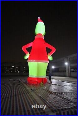 30ft Inflatable Grinch + 15ft Max The Dog Holiday Decoration with Fan and Lights