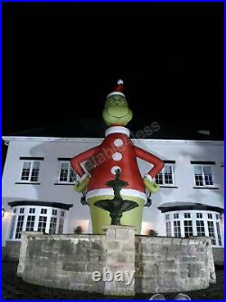 30ft Inflatable Grinch + 15ft Max The Dog Holiday Decoration with Fan and Lights