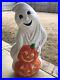 31 Halloween Lighted Blow Mold Ghost with Two Pumpkins Yard Decoration