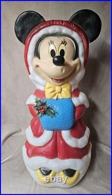 33 1/2 DISNEY-Mickey and Minnie Mouse Blow Molds Christmas Santas Best- Vintage