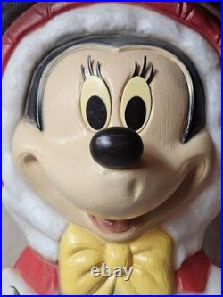 33 1/2 DISNEY-Mickey and Minnie Mouse Blow Molds Christmas Santas Best- Vintage