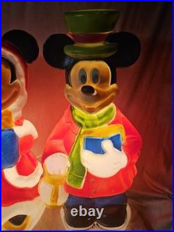 33 1/2 DISNEY-Mickey and Minnie Mouse Blow Molds Christmas Santas Best- Vintage