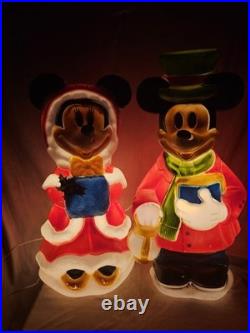 33 1/2 DISNEY-Mickey and Minnie Mouse Blow Molds Christmas Santas Best- Vintage