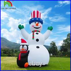 33ft Giant Christmas Inflatable Snowman&Penguins Blow-up Holiday Yard Lawn Decor