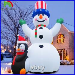 33ft Giant Christmas Inflatable Snowman&Penguins Blow-up Holiday Yard Lawn Decor