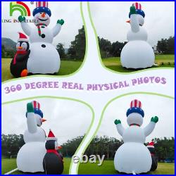 33ft Giant Christmas Inflatable Snowman&Penguins Blow-up Holiday Yard Lawn Decor