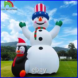 33ft Giant Christmas Inflatable Snowman&Penguins Blow-up Holiday Yard Lawn Decor