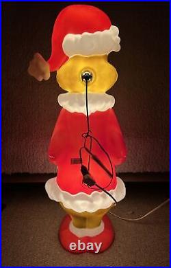 36 Dr. Seuss The Grinch Christmas Santa Lighted Blow Mold Yard Decor Gemmy 3 Ft