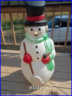 38 Vintage Empire Snowman Broom Carrot Nose Blow Mold Christmas Free Shipping
