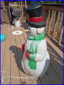 38 Vintage Empire Snowman Broom Carrot Nose Blow Mold Christmas Free Shipping