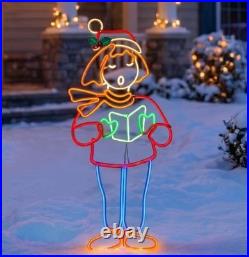 3.5 Ft Neon Flex Girl Caroler Outdoor Decor