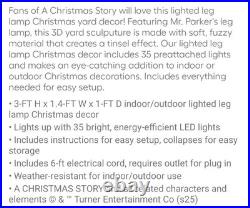 3 FT A CHRISTMAS STORY Tinsel Leg Lamp Light Up Sculpture Lighted LED Prop New