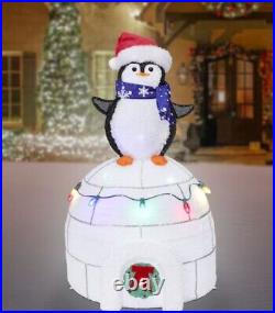 3' Lighted Pop Up Penguin On Igloo Yard Decoration