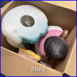 3 Pc. Blow Mold African American Nativity set General Foam Mary Joseph Jesus USA