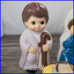 3 Piece Nativity Set Vintage General Foam Plastics Blow Mold Jesus Mary Joseph